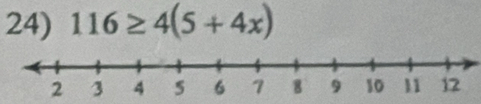 116≥ 4(5+4x)