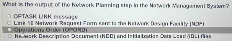 Solved: What is the output of the Network Planning step in the Network ...