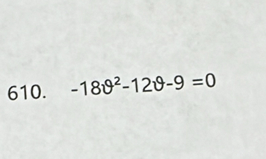 -18θ^2-12θ -9=0