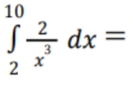 ∈tlimits _2^((10)frac 2)x^3dx=