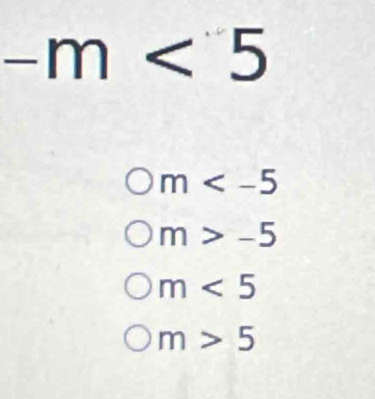 -m<5</tex>
m
m>-5
m<5</tex>
m>5