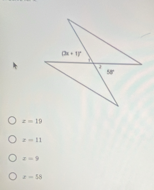 x=19
x=11
x=9
x=58