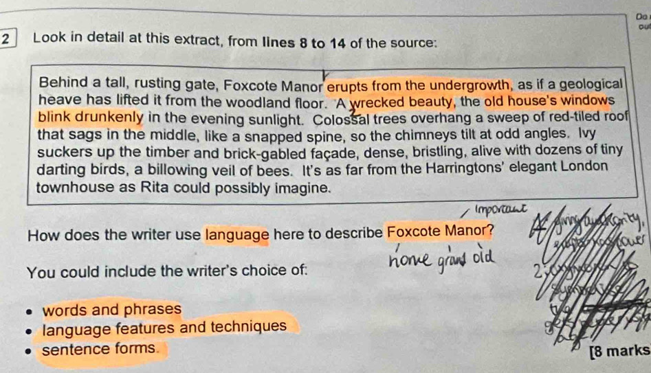 Solved: Do ou 2 Look in detail at this extract, from Iines 8 to 14 of ...