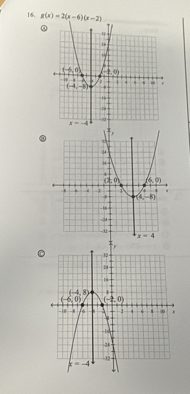 g(x)=2(x-6)(x-2)
ω