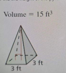 Volume =15ft^3