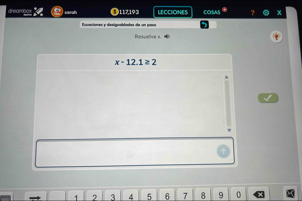 Resuelto:dreambox sarah O117193 LECCIONES COSAS ? x math Ecuaciones y ...