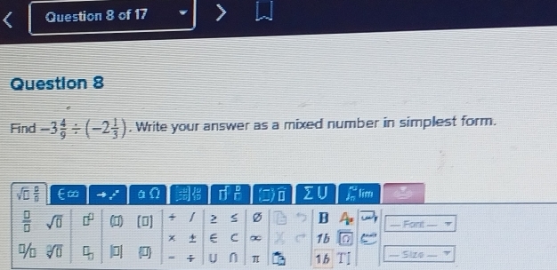 Find -3 4/9 / (-2 1/3 ). Write your answer as a mixed number in simplest form.