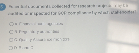 Solved: Essential documents collected for research projects may be ...
