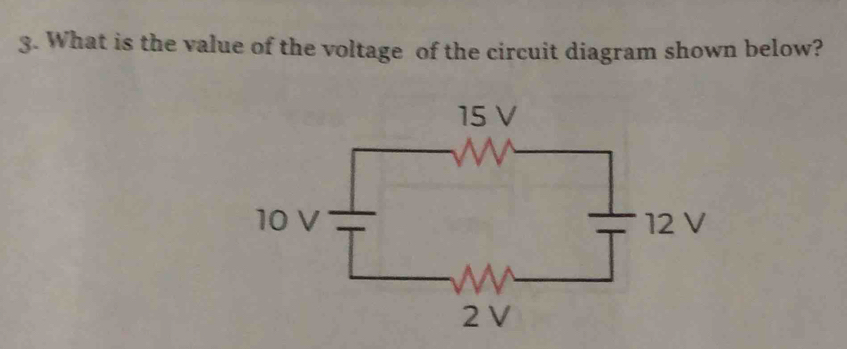 What is the value of the voltage of the circuit diagram shown below?