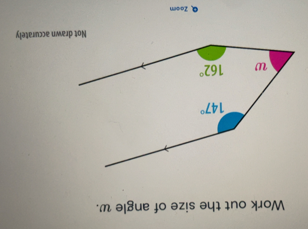 Solved: Work out the size of angle w. Zoom [Math]