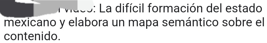 La difícil formación del estado 
mexicano y elabora un mapa semántico sobre el 
contenido.