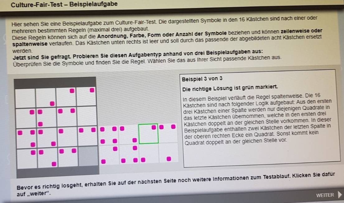 Gelöst:Culture-Fair-Test - Beispielaufgabe Hier sehen Sie eine ...