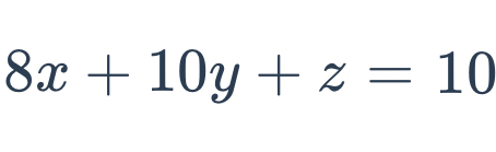 8x+10y+z=10