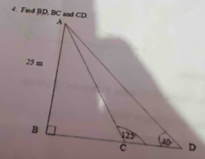 Find BD, BC and CD.