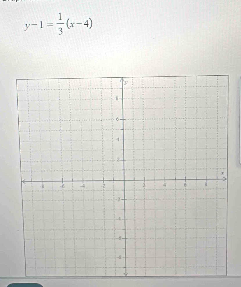 y-1= 1/3 (x-4)