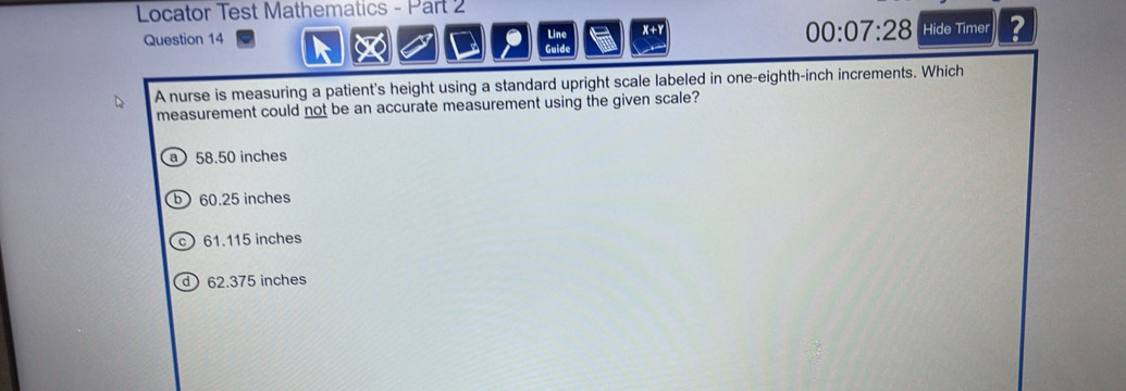Solved: Locator Test Mathematics - Part 2 00:07:28 Question 14 Line X+Y ...