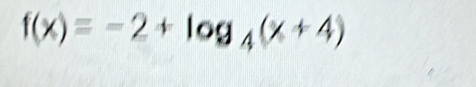 f(x)=-2+log _4(x+4)