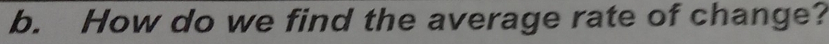 How do we find the average rate of change?