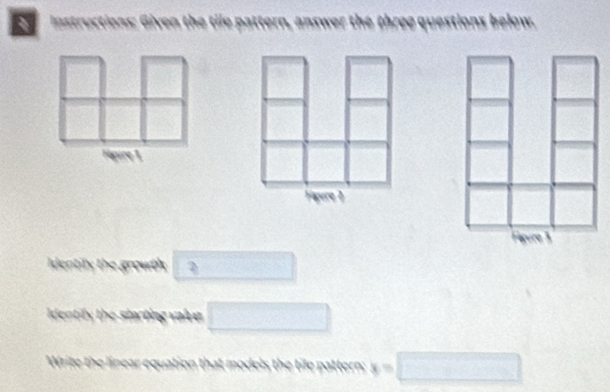 Solved: instructions: Given the tile pattern, answer the three ...