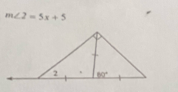 m∠ 2=5x+5