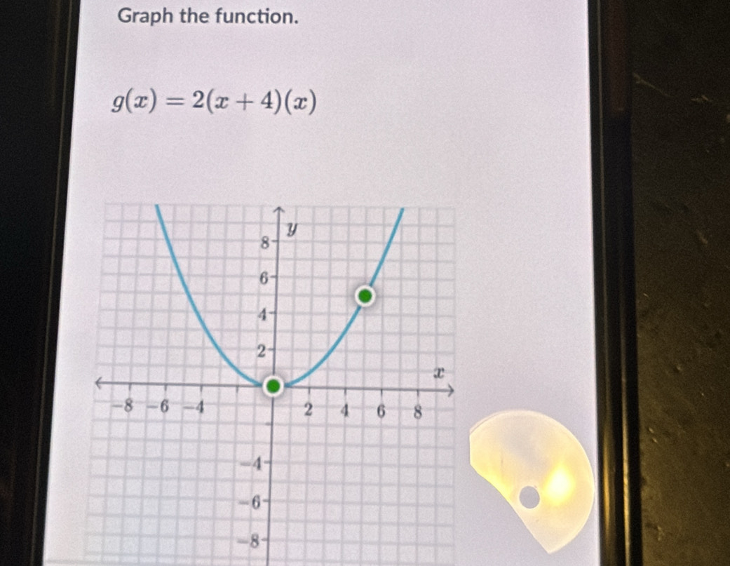 Graph the function.
g(x)=2(x+4)(x)