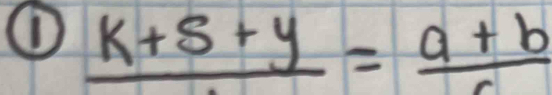 frac k+5+y= (a+b)/c 