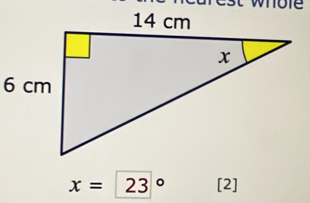 whote
x=23° [2]