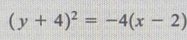 (y+4)^2=-4(x-2)