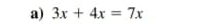 3x+4x=7x