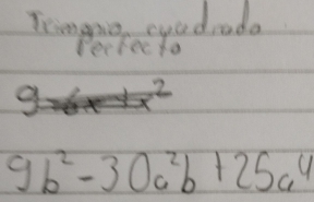 Tringoo cyadrada 
Pecfer ta 
2
9b^2-30a^2b+25a^4