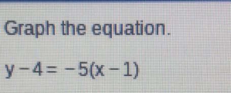 Graph the equation.
y-4=-5(x-1)