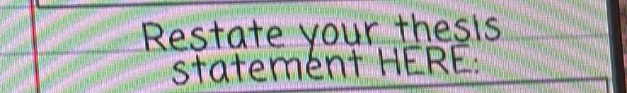 Restate your thesis 
statement HERE: