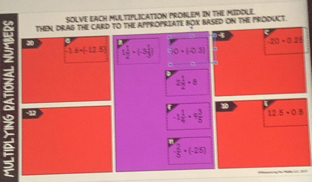 SOLVE EACH MULTIPLICATION PROBLEM IN THE MIDDLE.
X BASED ON THE PRODUCT.