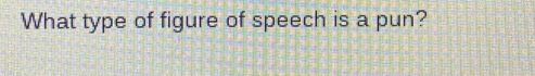 What type of figure of speech is a pun?