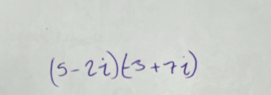 (5-2i)(-3+7i)