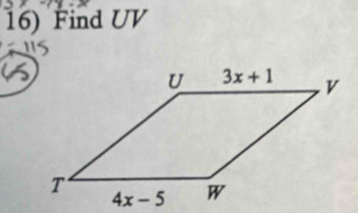 Find UV