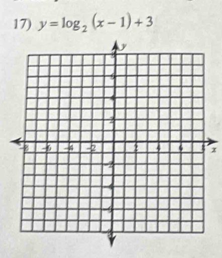 y=log _2(x-1)+3
x