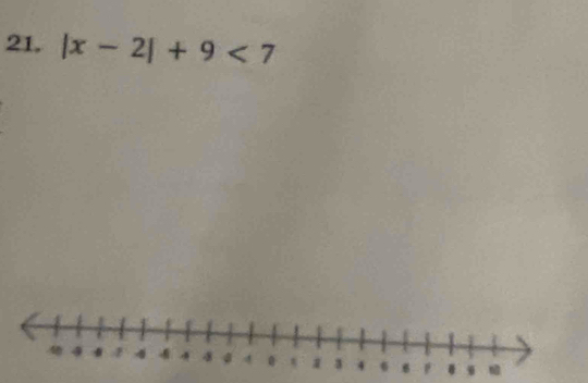 |x-2|+9<7</tex>