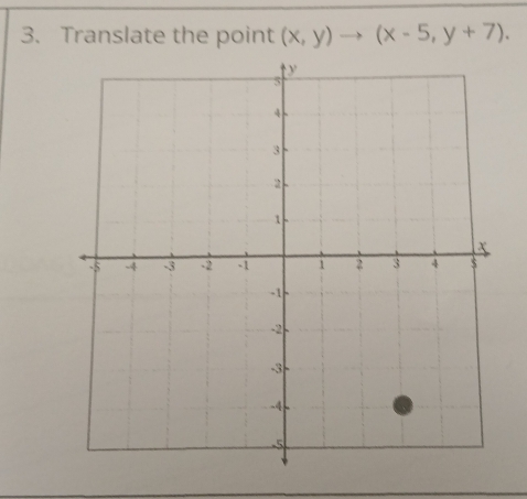 Translate the point (x,y)to (x-5,y+7).