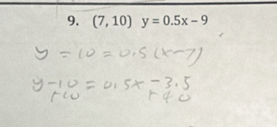 (7,10)y=0.5x-9