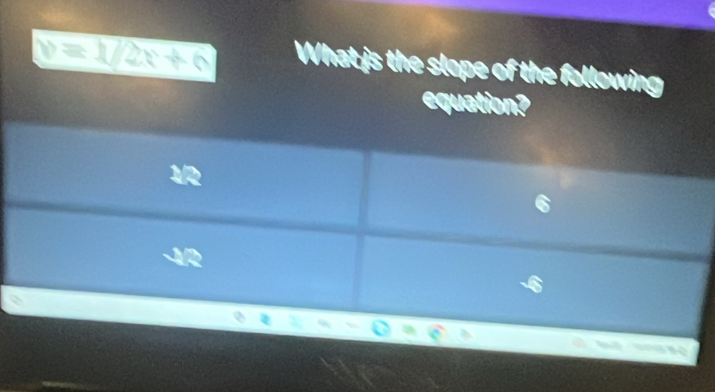 What is the slope of the followi 
equation?