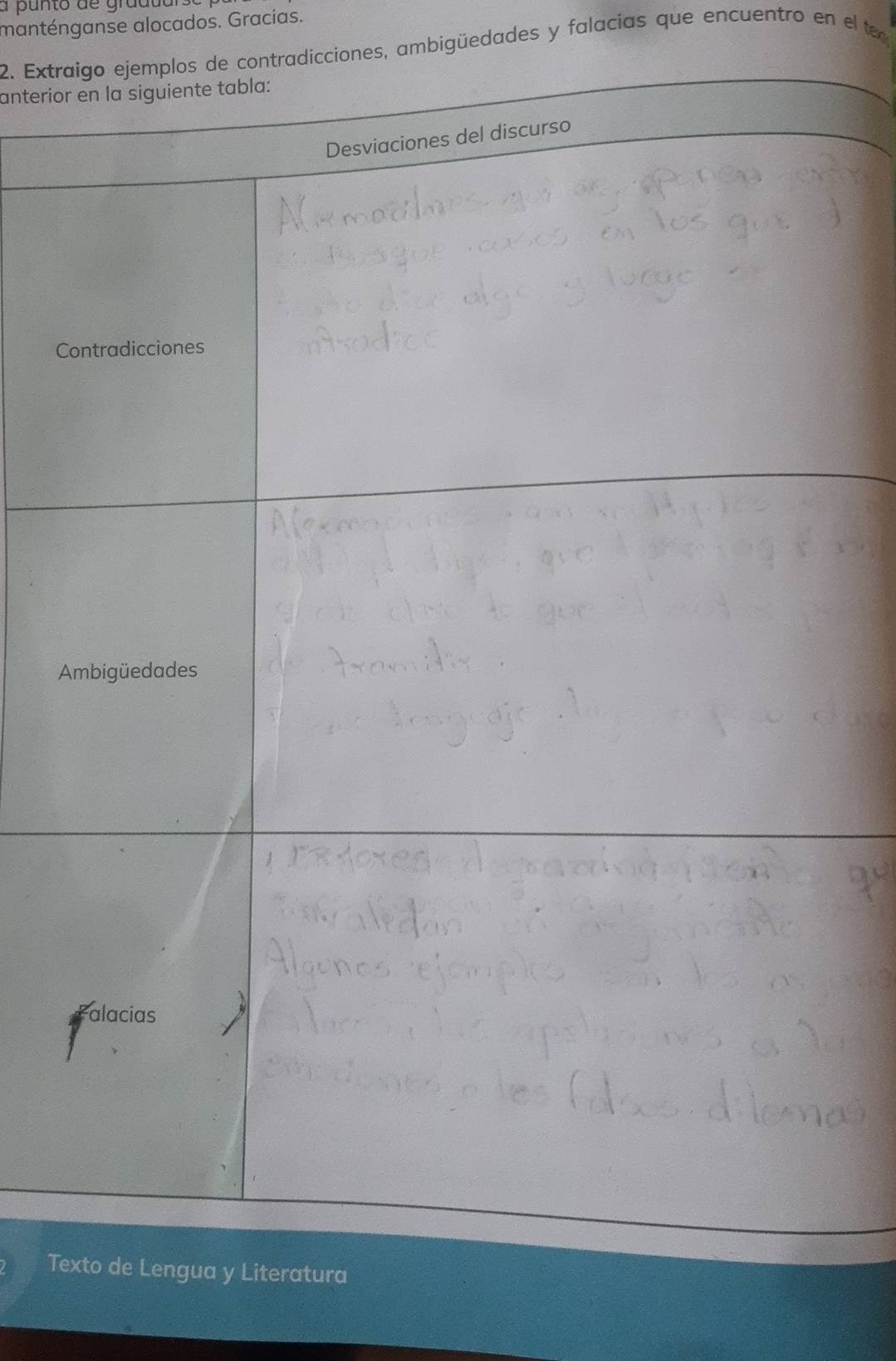 a punto de grudl 
manténganse alocados. Gracias. 
2. Extremplos de contradicciones, ambigüedades y falacias que encuentro en el te 
anterior 
C 
A 
Te