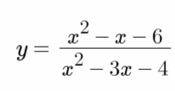 y= (x^2-x-6)/x^2-3x-4 