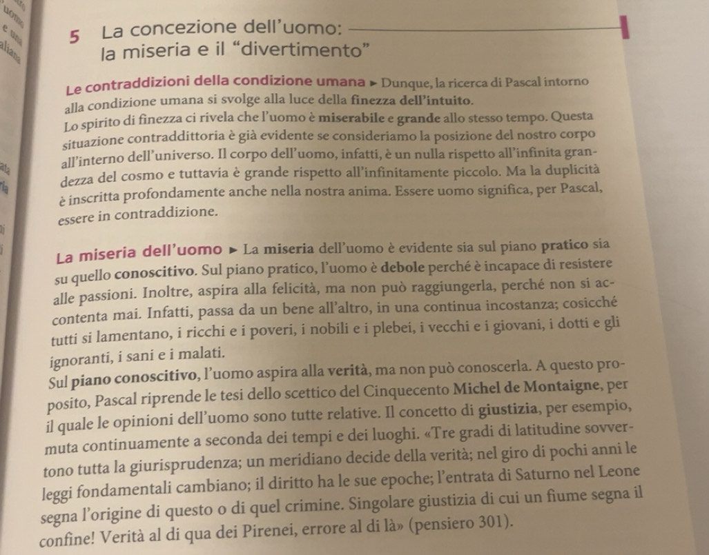 Risolto:nom e un 5 La concezione dell'uomo: la miseria e il ...