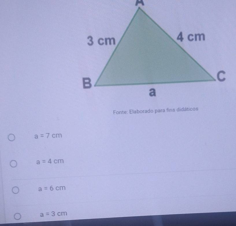 a=7cm
a=4cm
a=6cm
a=3cm