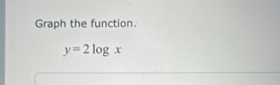 Graph the function.
y=2log x