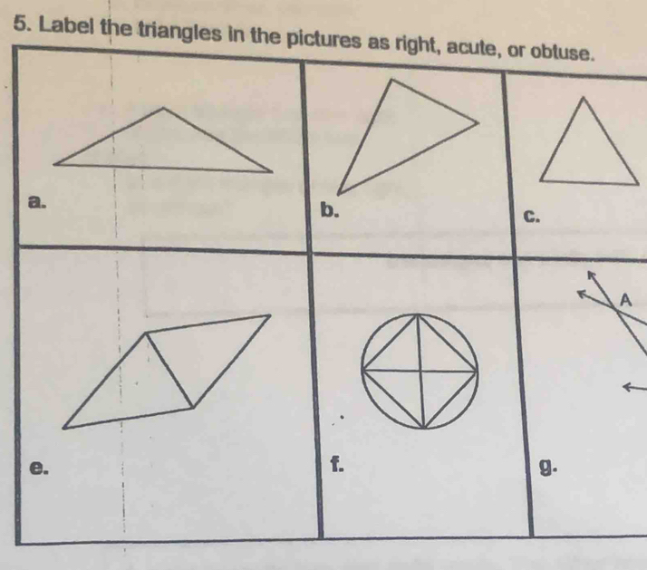 Label the triangles in
A