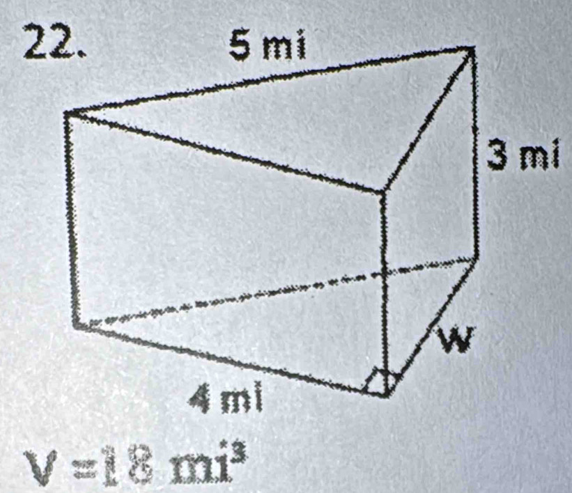 3 mi
V=18mi^3