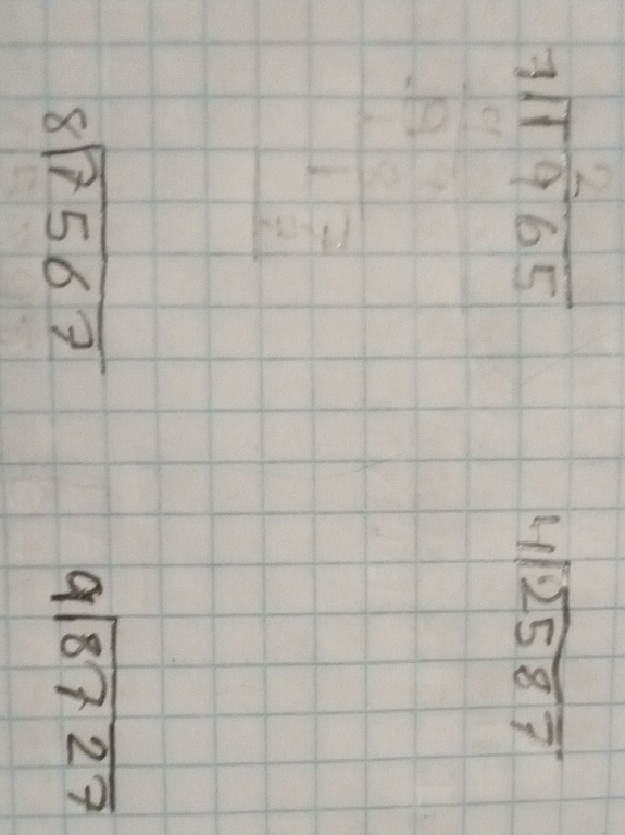 frac beginarrayr 1encloselongdiv 1965endarray 
beginarrayr 4encloselongdiv 2587endarray
-frac 3 3/4 10 10 10 
1= 1/2 
beginarrayr 8encloselongdiv 7567endarray
beginarrayr 9encloselongdiv 8727endarray