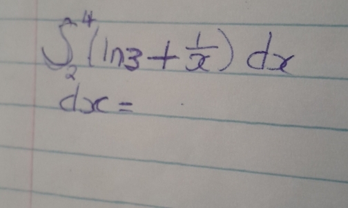 ∈t _2^(4(ln 3+frac 1)x)dx
dx=